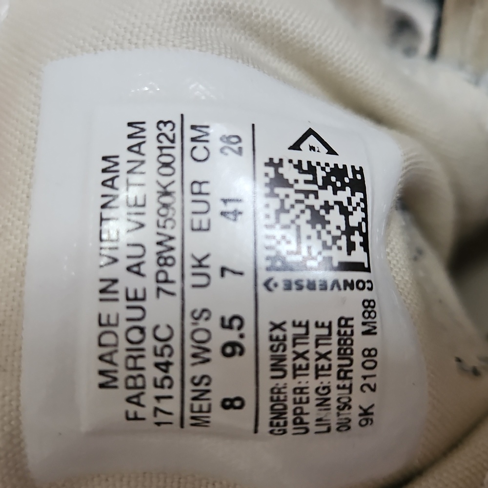 Converse Black and White High-Top Sneakers 8 Mens 9.5 Womens - Picture 6 of 8